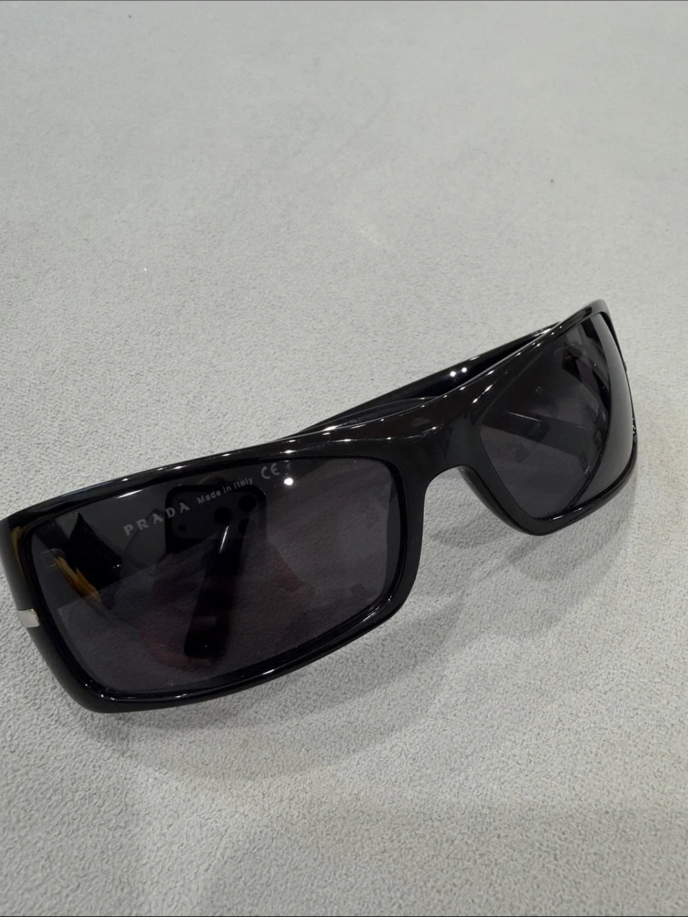 Prada SPR 08G 1AB-1A1 Black Shield Sunglasses – Made in Italy